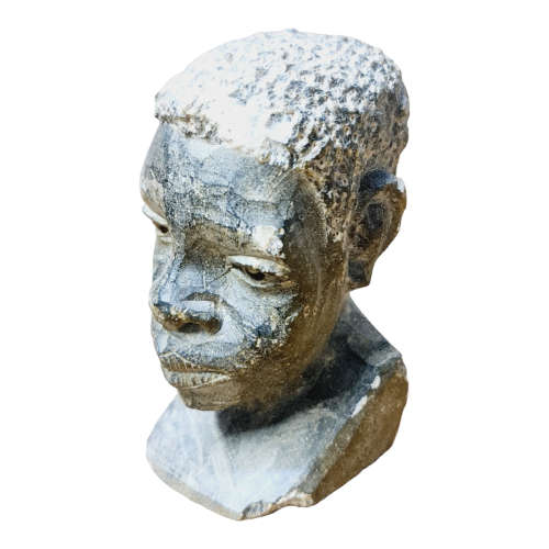 African man head - Soapstone art.