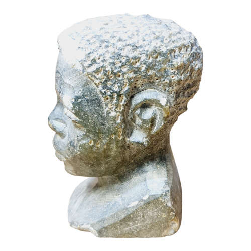 African man head - Soapstone art.