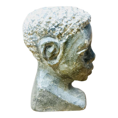 African man head - Soapstone art.
