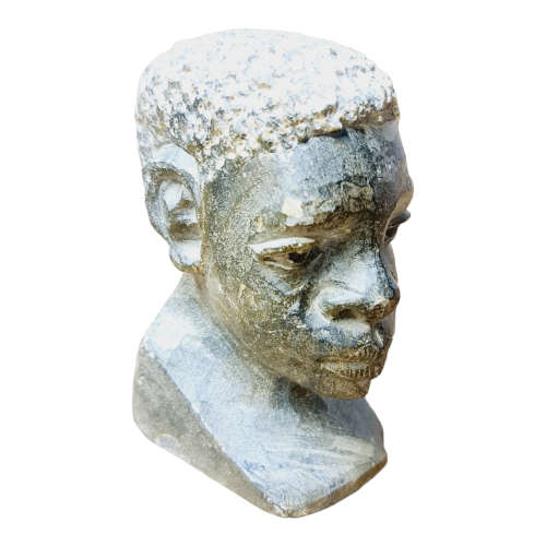 African man head - Soapstone art.