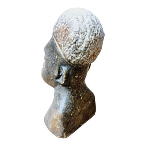 African man head - Soapstone art.