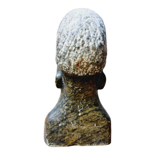 African man head - Soapstone art.