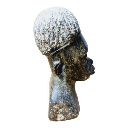 African man head - Soapstone art.