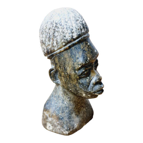 African man head - Soapstone art.
