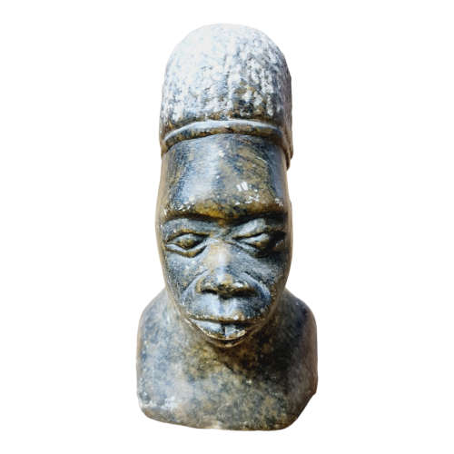 African man head - Soapstone art.