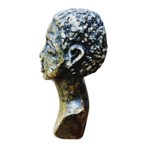 African man head - Soapstone art.