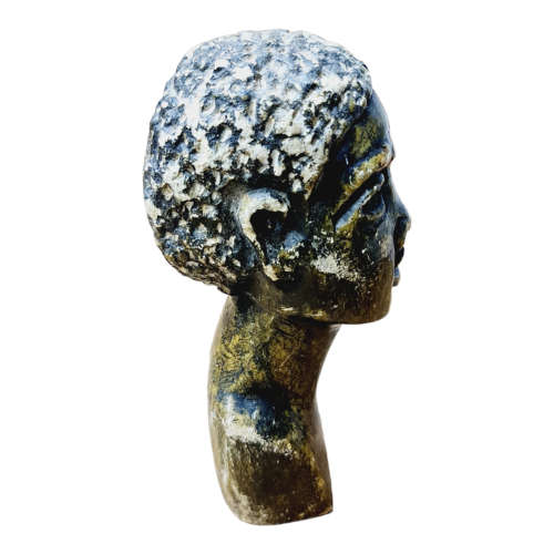 African man head - Soapstone art.