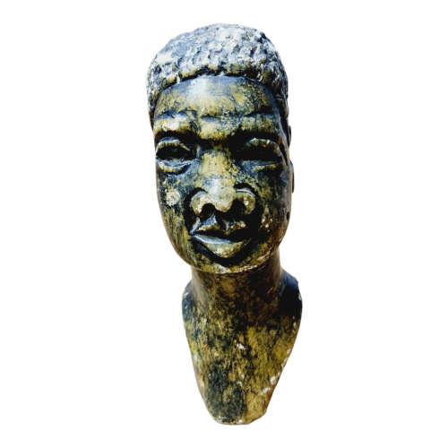 African man head - Soapstone art.