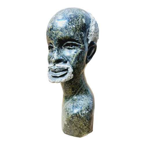 African man head - Soapstone art.