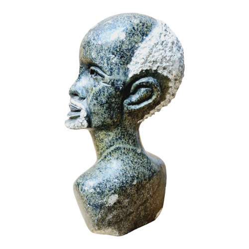 African man head - Soapstone art.