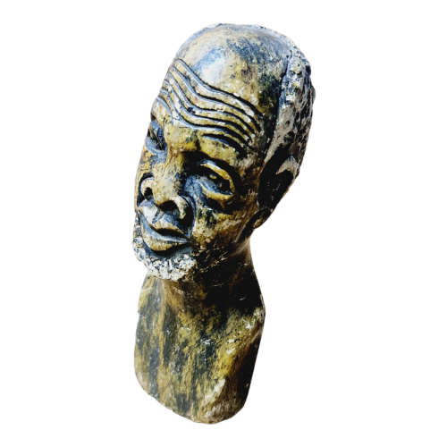 African man head - Soapstone art.