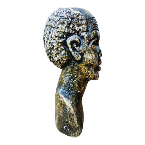 African man head - Soapstone art.
