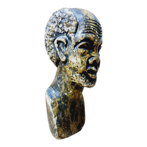 African man head - Soapstone art.
