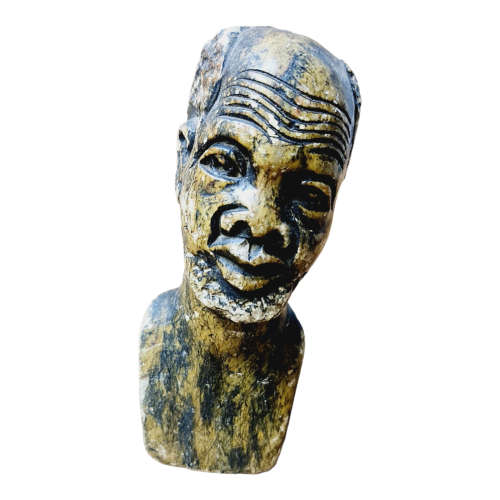 African man head - Soapstone art.