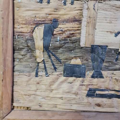 African Hand Made Picture -  Reed Straw Bark Leaves