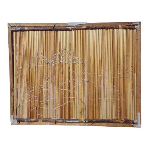 African Hand Made Picture -  Reed Straw Bark Leaves