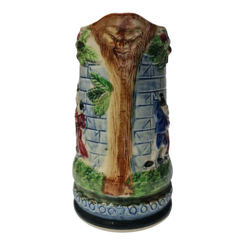 Vintage Victorian Style Ceramic Pitcher With  Raised Figures
