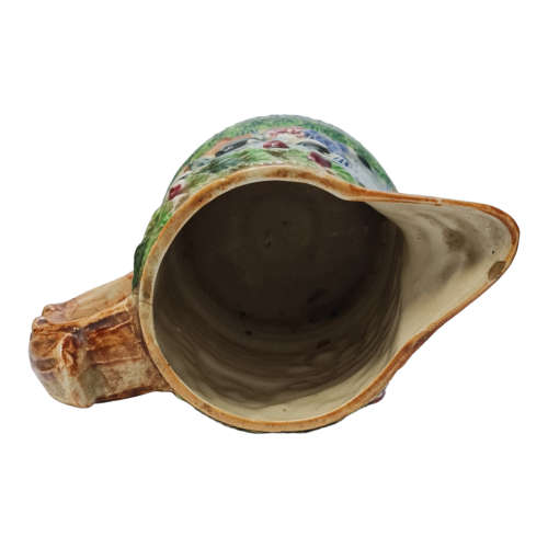 Vintage Victorian Style Ceramic Pitcher With  Raised Figures