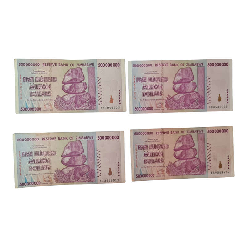 Zimbabwe One 500 Million Dollar Bill Banknote