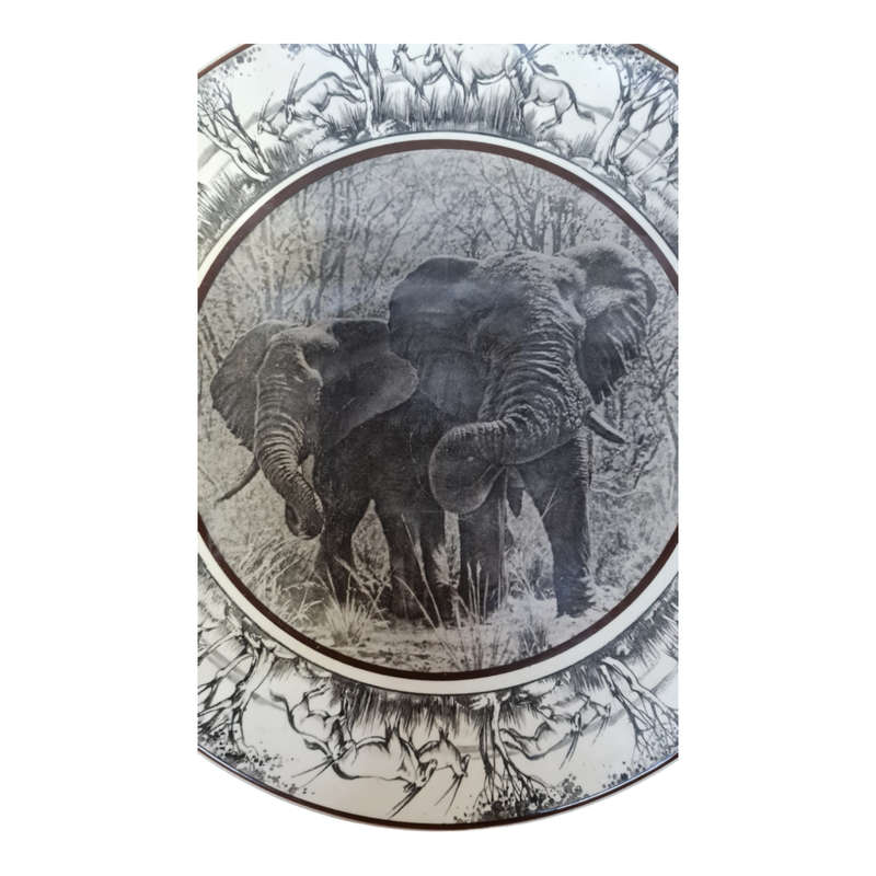 Chop Plate (Round Platter)African Series Dark Brown Black