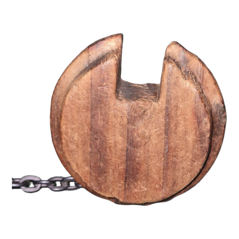 Vintage Sangria Pitcher Wooden lid Leather and Chain