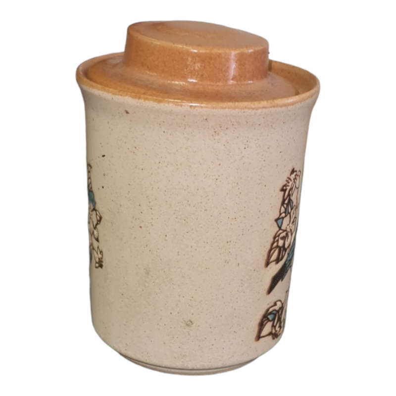Vintage 1970s Ashdale Pottery Kitchen Jar blue tit birds