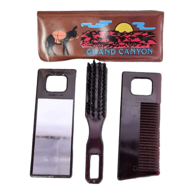 VINTAGE GRAND CANYON SOUVENIR - MIRROR, BRUSH & COMB SET