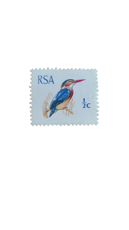 South Africa RSA ½c featuring Kingfisher dated 1969