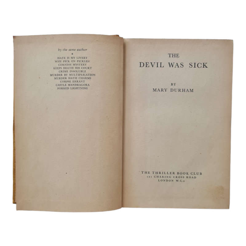 Devil was Sick by Mary Durham  Book