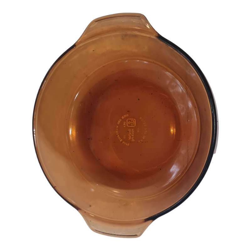 Vintage Anchor Hocking  Amber Glass Casserole Dish