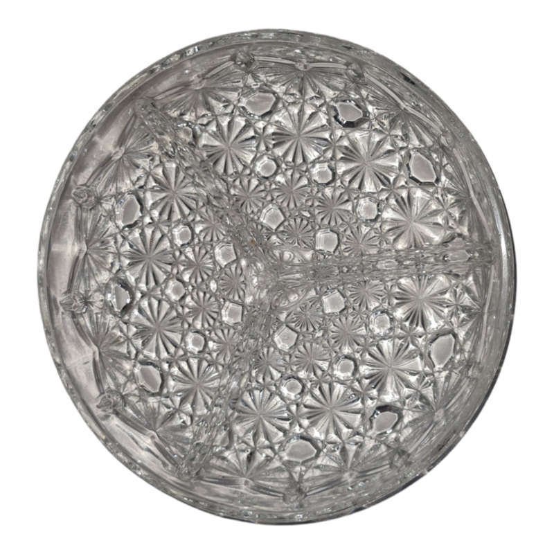 Vintage Clear Glass Divided 3 Section Dish Serving Platter