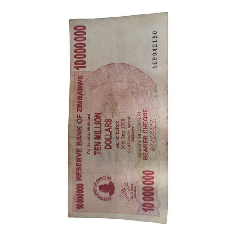 Zimbabwe 10 MILLION Bearer Cheque