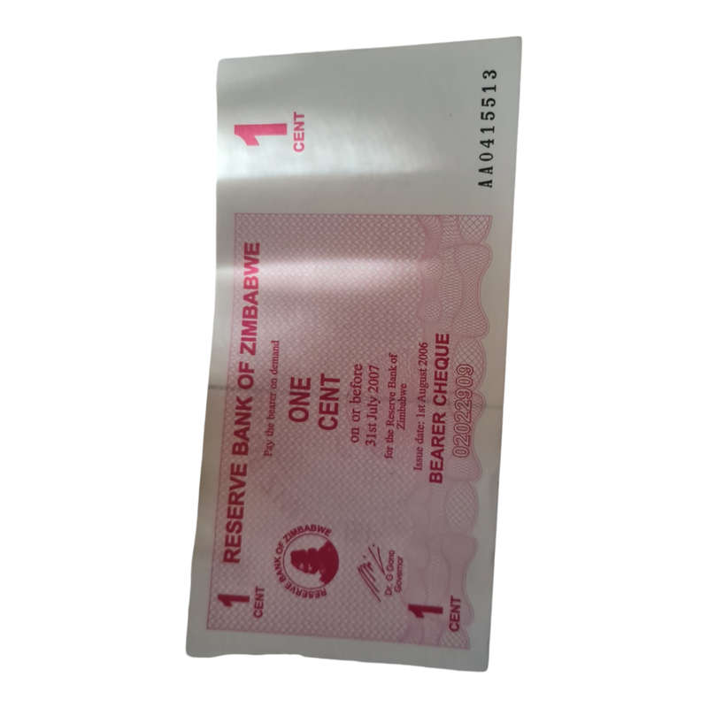 Zimbabwe 1 Cents 2007  Banknote