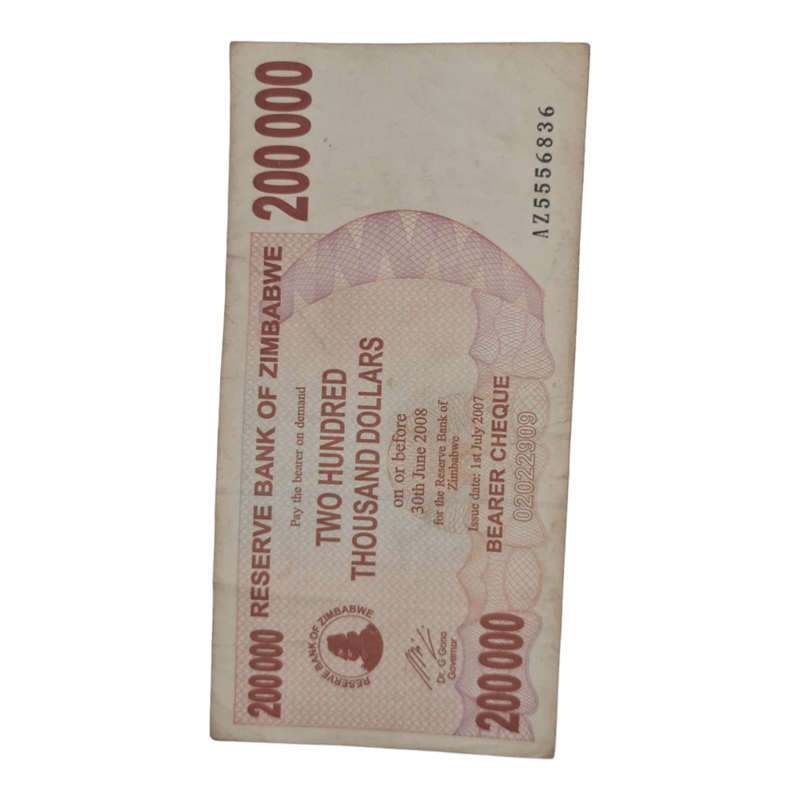 Two  hundred thousand dollars zimbabwe