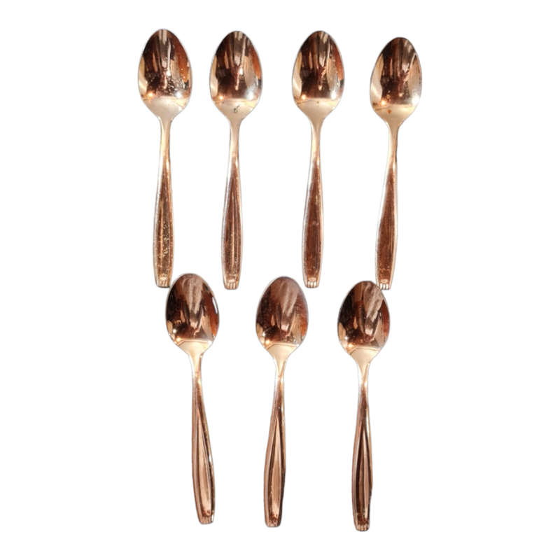 Vintage Gold-Plated Stainless Steel Teaspoon Set of 6 - Sleek Design