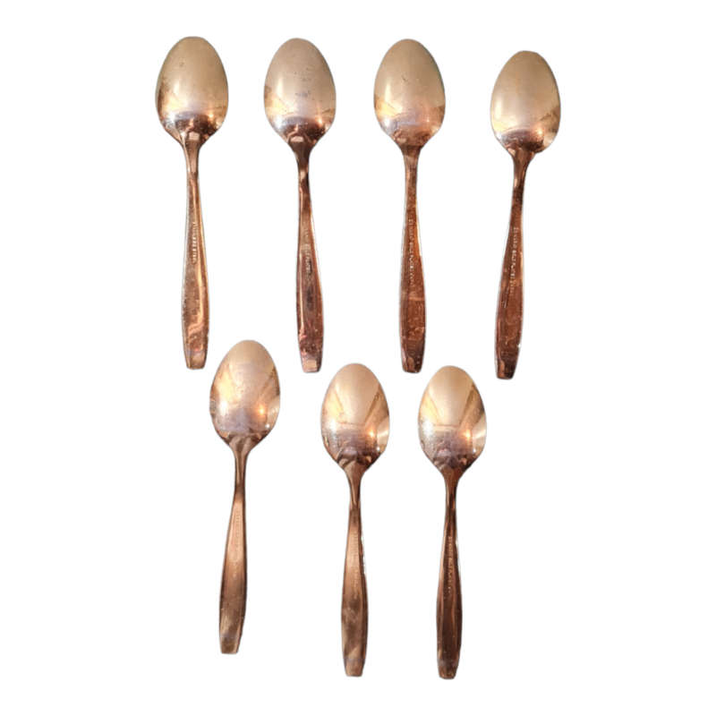 Vintage Gold-Plated Stainless Steel Teaspoon Set of 6 - Sleek Design