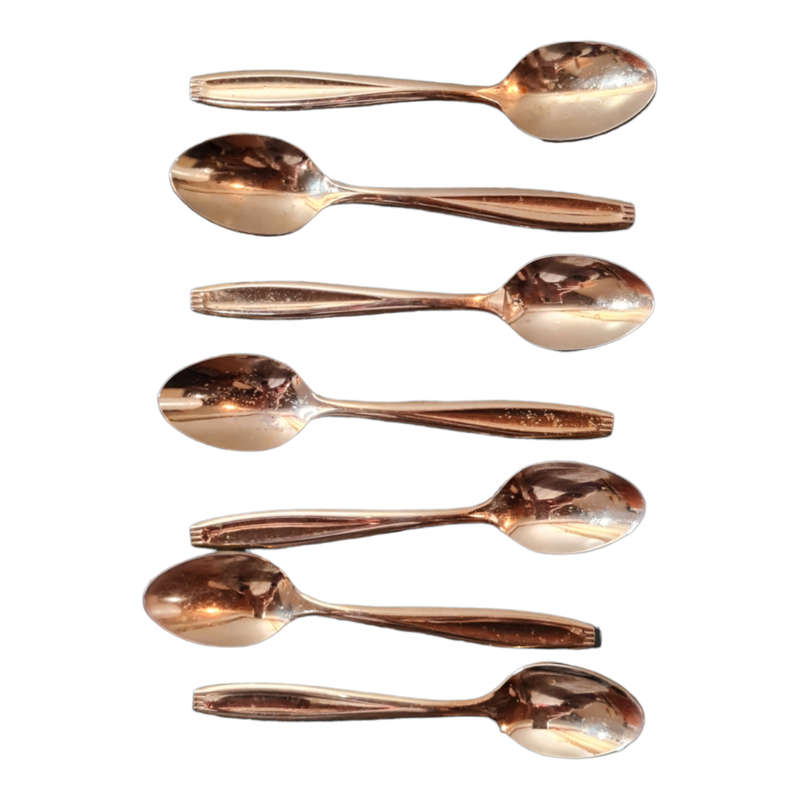 Vintage Gold-Plated Stainless Steel Teaspoon Set of 6 - Sleek Design