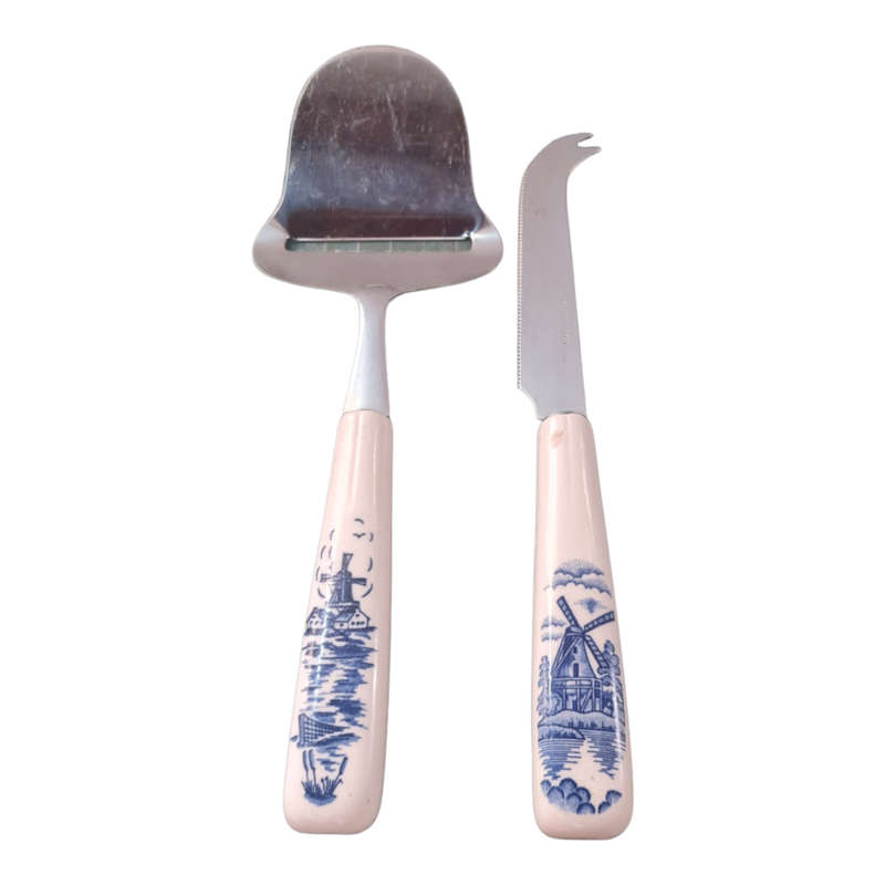 Delft Blue Cheese Slicer and knife