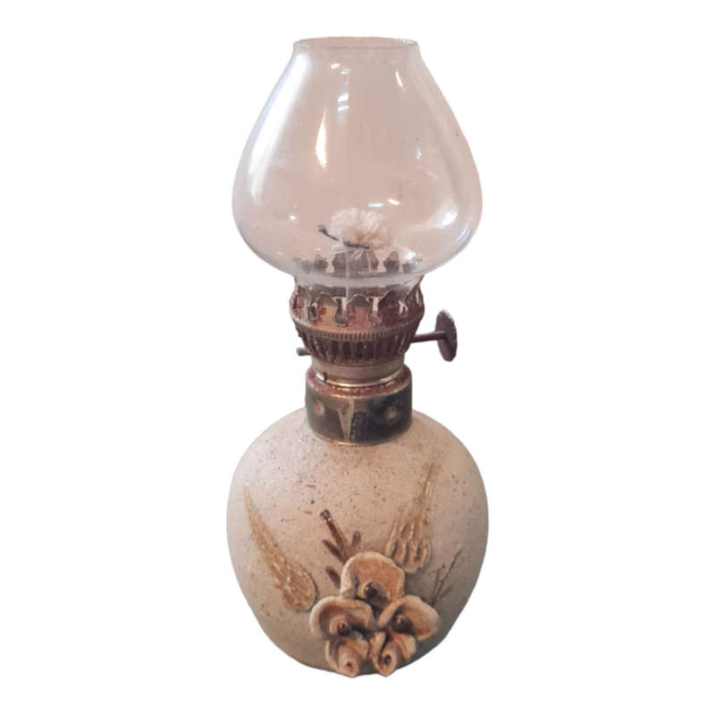 Minature Floral Vintage Oil Lamp