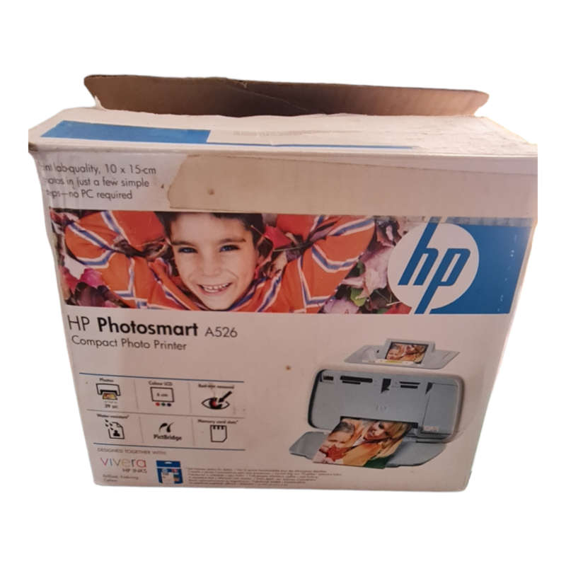 HP Photosmart A526 Photo Inkjet Printer Compact Photo Printer Used