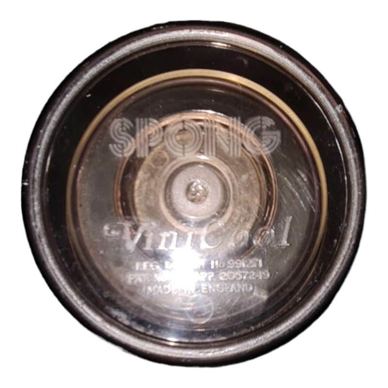 Vintage MCM Clear Smoke / Gold Trim Insulated Plastic Wine Cooler Bottle Bucket