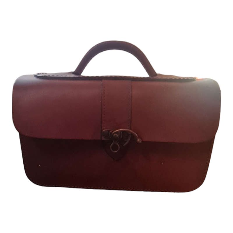 Hard leather handbag