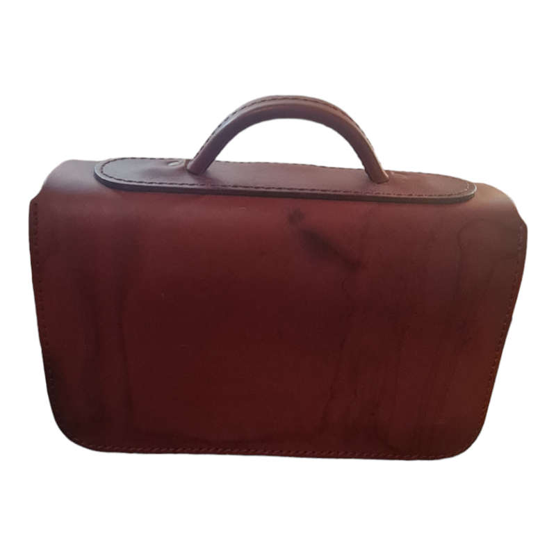 Hard leather handbag