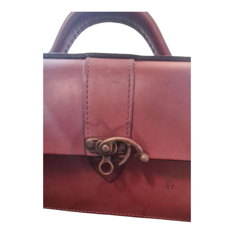 Hard leather handbag