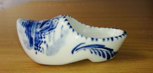 Delft Blue Hand Painted Shoe