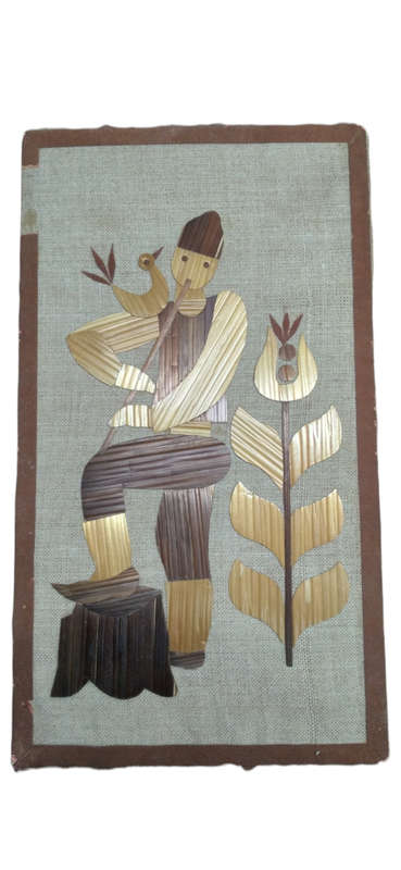 Marquetry Art, Flute Player - 320mm x 180mm (AC036)