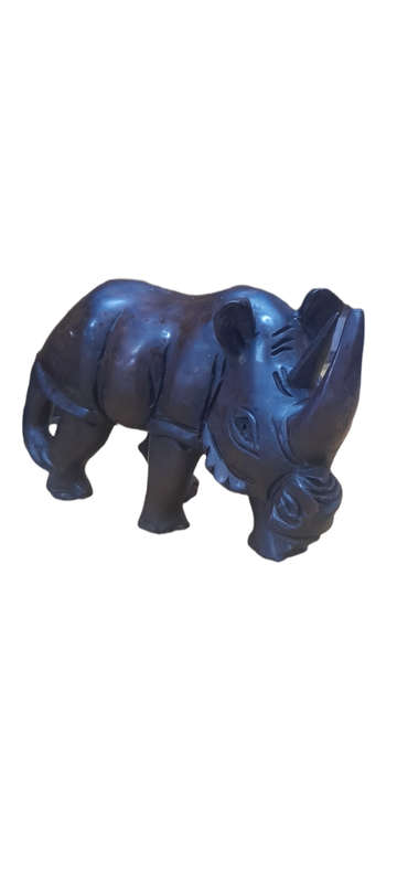 Handcrafted Wood Rhino