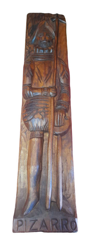 Vintage Pizarro Wood Carving - Made in Spain