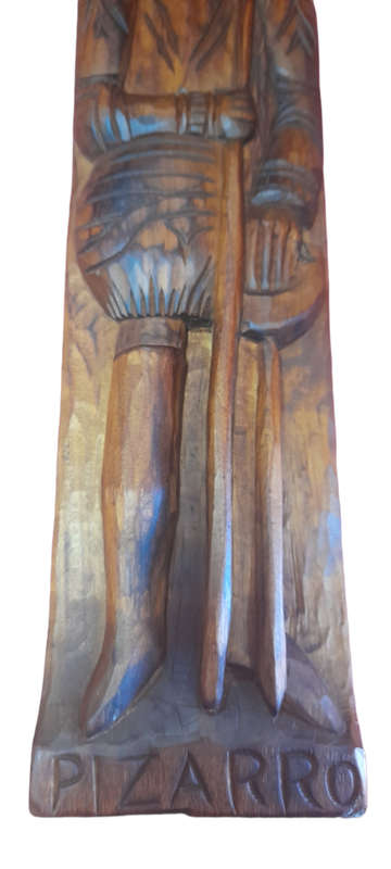 Vintage Pizarro Wood Carving - Made in Spain