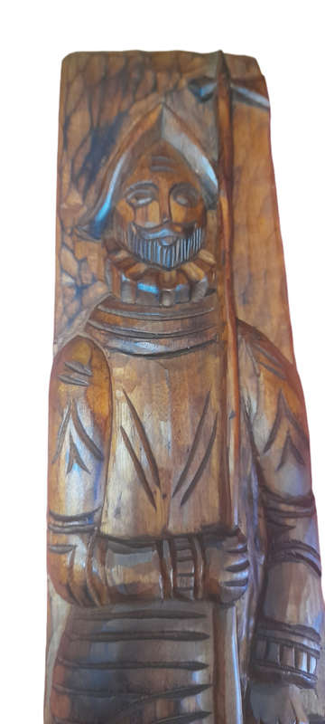 Vintage Pizarro Wood Carving - Made in Spain